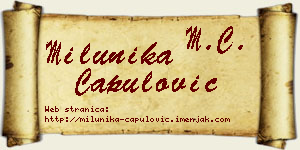 Milunika Capulović vizit kartica